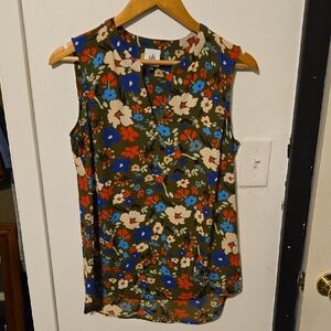 Floral Sleeveless Top - Multicolor